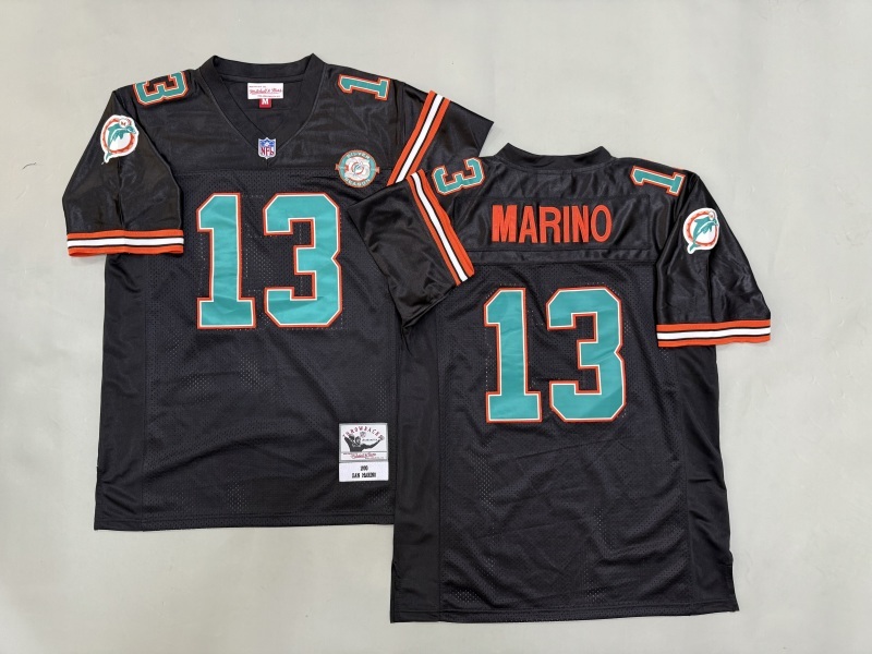 Men 2025 Miami Dolphins #13 Marino black Throwback Limited NFL Jersey style 002->miami dolphins->NFL Jersey